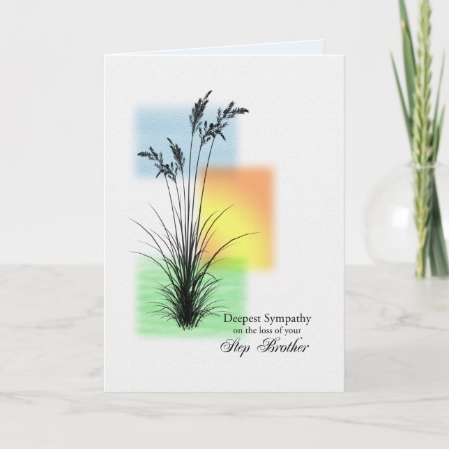 Sympathy on Loss of Step Brother, Grasses Card (Front)