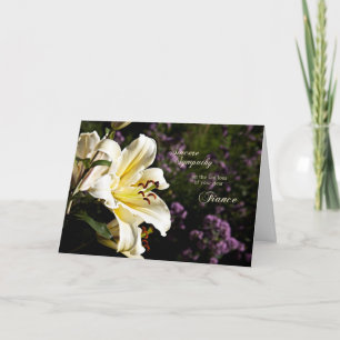 Sympathy on the death of a fiance. card