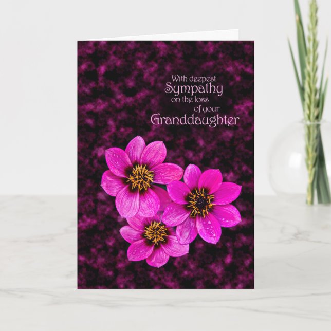 Sympathy on the loss of a granddaughter card (Front)