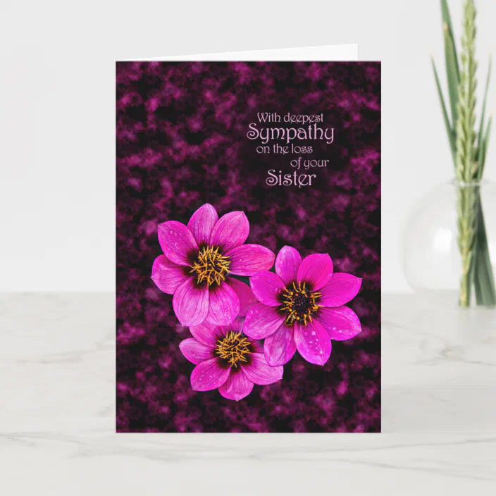 6.75 x 4.75 Inches Words and Wishes with Deepest Sympathy On The Sad Loss of Your Sister Card