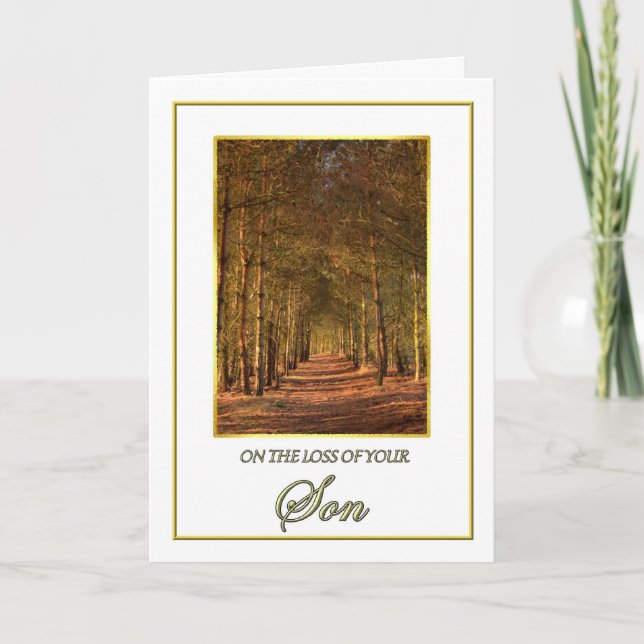 Sympathy on the Loss of Your Son Pine Path Card (Front)