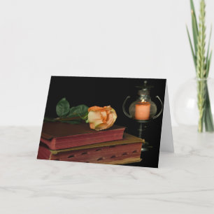 Sympathy Orange Rose on Bible Card