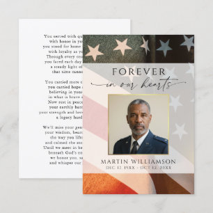 Sympathy Patriotic Military Photo Remembrance Card