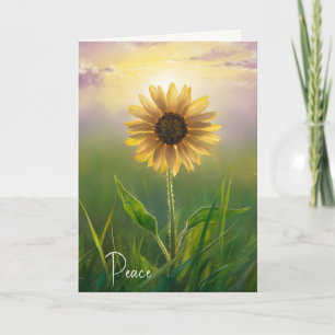 Sympathy Peace Sunflower In Green Meadow Card