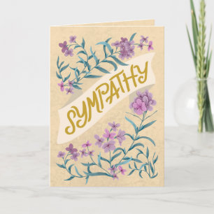 Sympathy Peach Soft Pastel Floral Banner Card