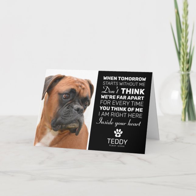 Sympathy Pet Photo Condolence Card (Front)