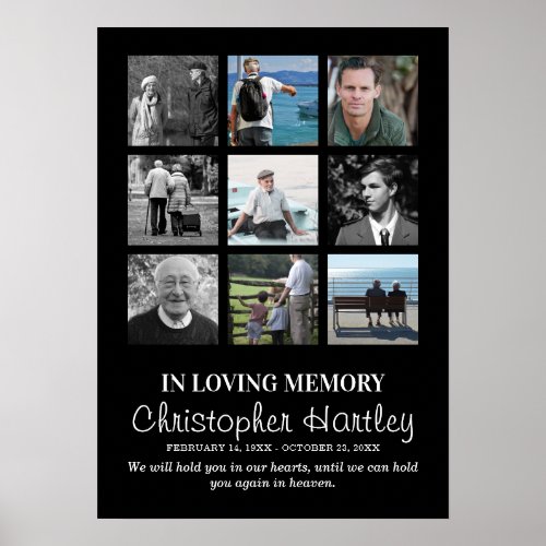 Sympathy Photo Collage In Loving Memory Funeral Poster