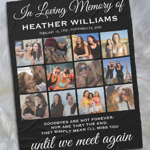 Sympathy Photo Collage Memorial Fleece Blanket