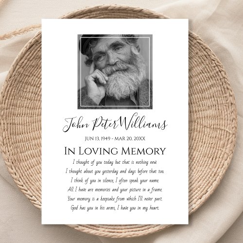 Sympathy Photo Funeral Thank You Card