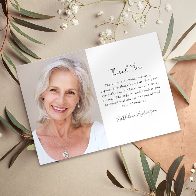 Sympathy Photo Funeral  Thank You Card (Creator Uploaded)