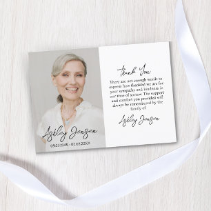 Sympathy Photo Funeral Thank You Card