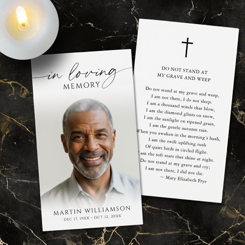 Sympathy Photo Poem Funeral Prayer Card