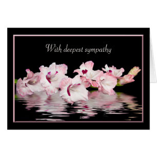 Sympathy Pink Gladiolus Water Reflection Cards