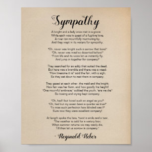 Sympathy Poem by Reginald Heber Vintage Poster