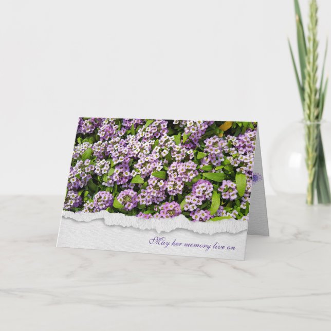 sympathy-purple alyssum garden card (Front)