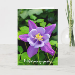 Sympathy Purple Columbine Flower Card