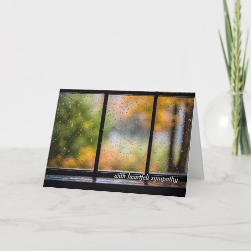 Sympathy Rainy Autumn Window  Card