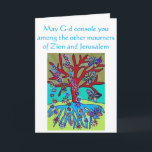 Sympathy Red Tree of Life Hearts & Butterflies Card<br><div class="desc">Jewish Hebrew Sympathy & Condolence Cards for the passing of a loved one.
Comforting words of: May God console you among the other mourners of Zion and Jerusalem (Jewish saying).
Ha’makom yenahem etkhem betokh she’ar avelei Tziyonvi’Yerushalayim (Hebrew saying).</div>