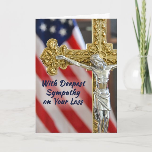 Sympathy Religious Christian Military Patriotic Card (Front)
