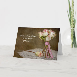 Sympathy Rose Bouquet on Doily Card