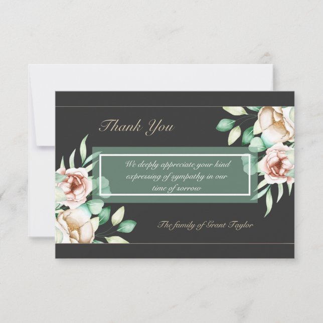 Sympathy Rose Thank You Card (Front)