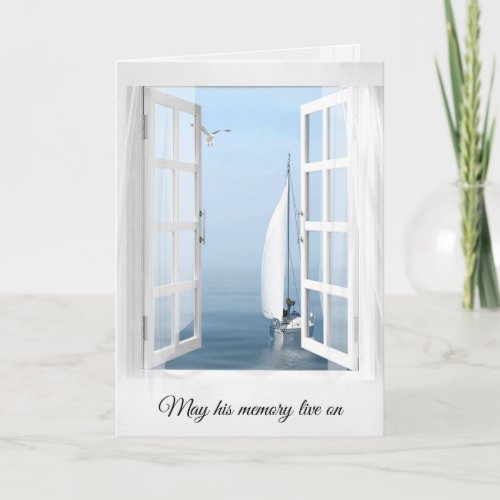 Sympathy Sailboat in Window  Card