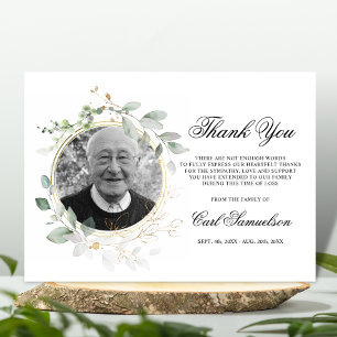 Sympathy Service Mass Thank You Memorial Greenery Card