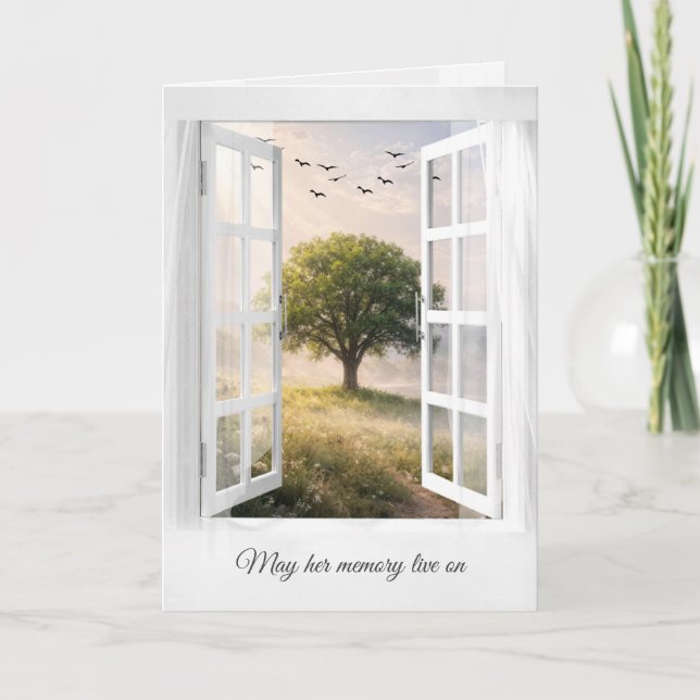 Sympathy Solitary Tree in a Window  Card (Front)