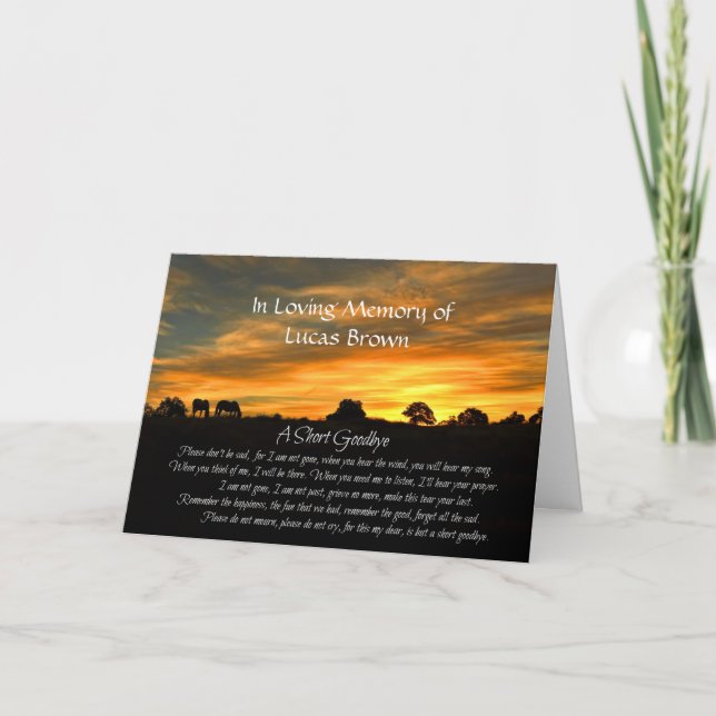 Sympathy Spiritual with Custom Name  Card (Front)