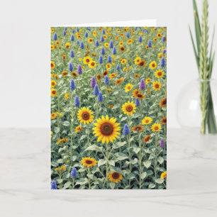 Sympathy Sunflower and Wildflower Field Card