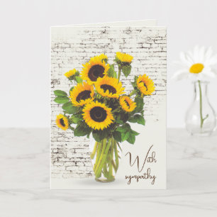 Sympathy Sunflower Bouquet On Brick   Card