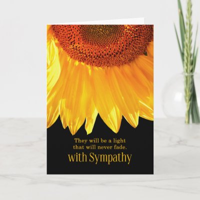 Sympathy Sunflower Light That Will Never Fade Card