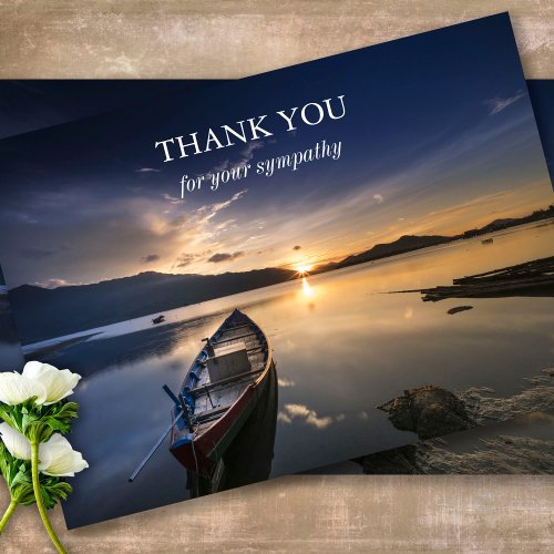 Sympathy Sunset Photo Funeral Thank You Card