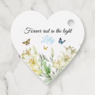 Sympathy Tags, Forever in our hearts, butterflies Favor Tags