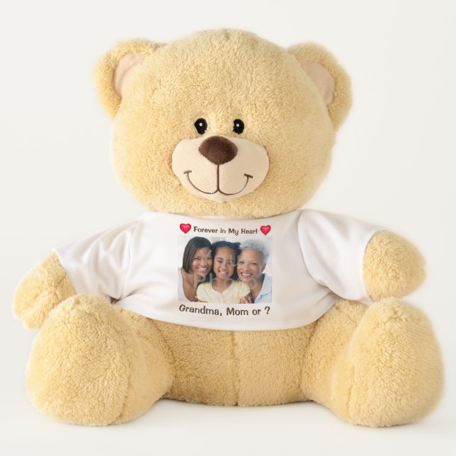 Sympathy Teddy Bear for Child, Two Photos and Text (Front)