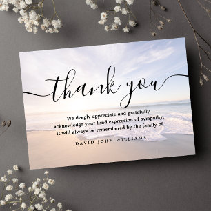 Sympathy Thank You Beach Ocean Funeral  Card
