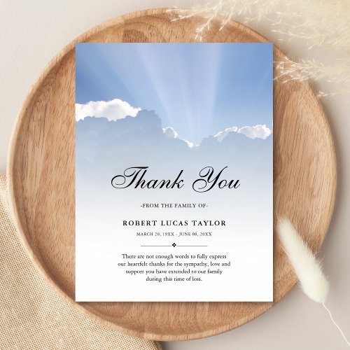 Sympathy Thank You Beach Ocean Funeral  Postcard