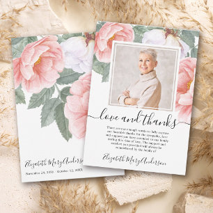 Sympathy Thank You Bereavement Floral Photo Card