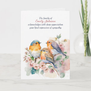 Sympathy Thank You Bluebirds Card
