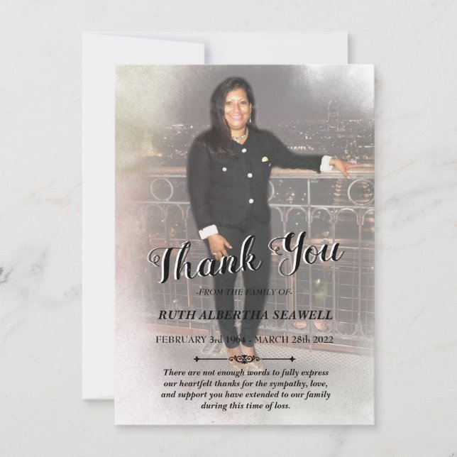 Sympathy Thank You Card (Front)