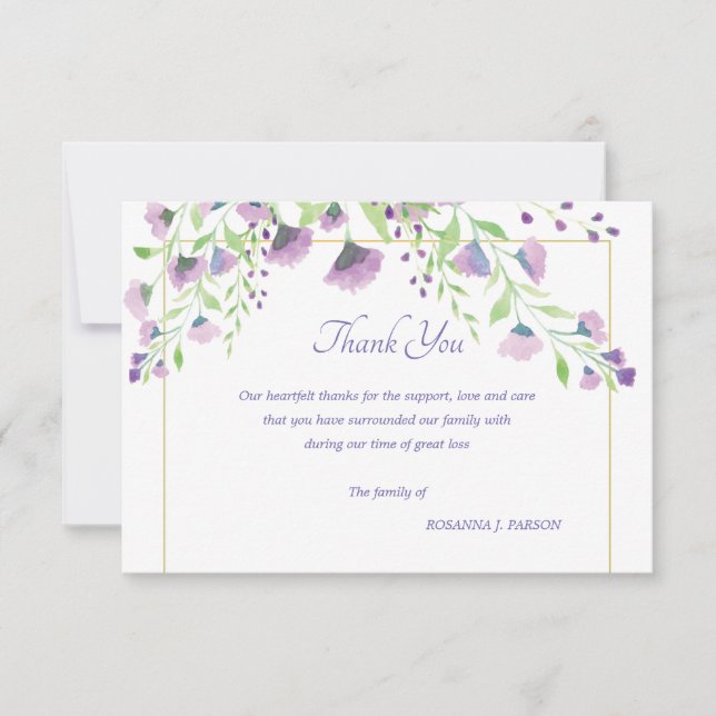 Sympathy Thank You Card (Front)
