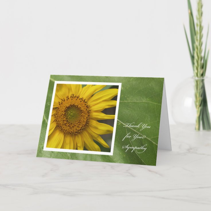 Sympathy Thank You Card -- Sunflower Thank You | Zazzle