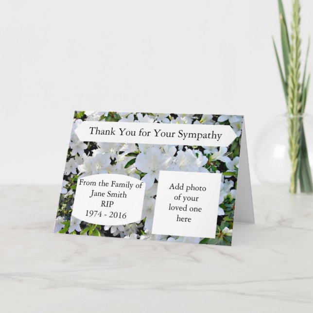 Sympathy Thank You Cards Personalised (Front)