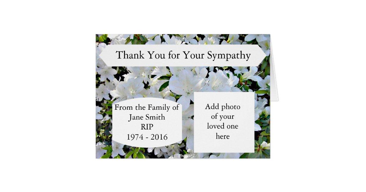 Sympathy Thank You Cards Personalised | Zazzle