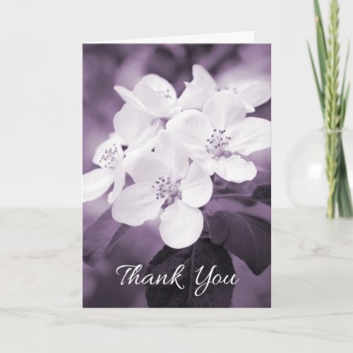 Sympathy thank you cards with purple apple blossom