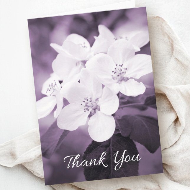 Sympathy thank you cards with purple apple blossom (Sympathy thank you cards with purple apple blossom)