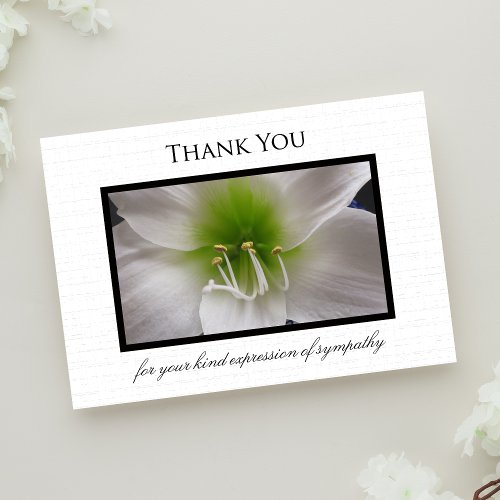 Sympathy Thank You Flat Card - Amaryllis