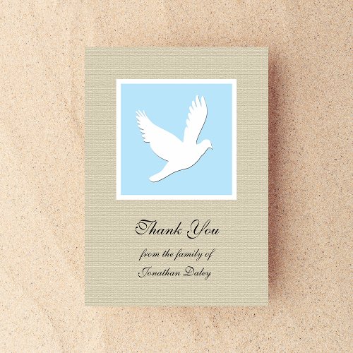Sympathy Thank You Flat Card - Dove