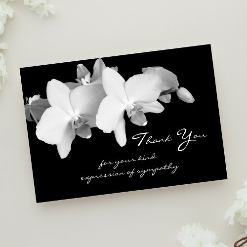 Sympathy Thank You Flat Card _ Orchids