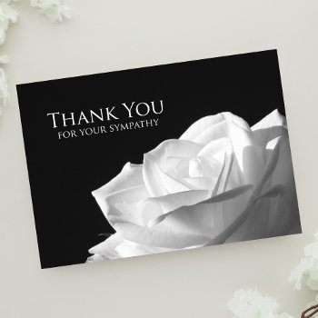 Sympathy Thank You Flat Card - White Rose by sympathythankyou at Zazzle